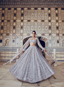 Gray Color Heavy Sequence Work  Designer Pary Wear Lehenga Choli