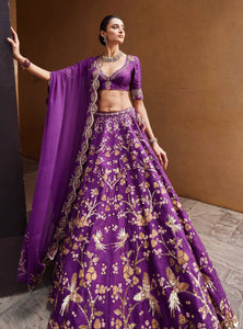 Purple Color Heavy Sequence Zari Work  Designer Lehenga Choli