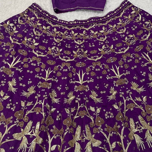 Purple Color Heavy Sequence Zari Work  Designer Lehenga Choli
