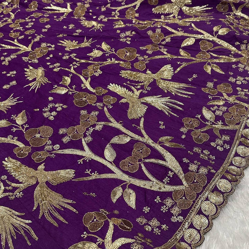 Purple Color Heavy Sequence Zari Work  Designer Lehenga Choli