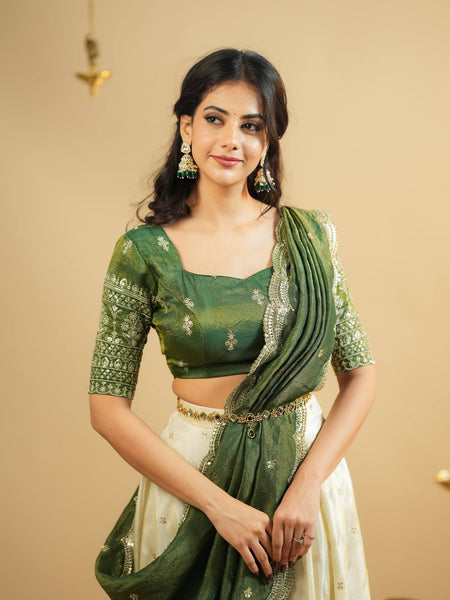 White Color Heavy Sequence And Zari Work Wedding WearLehenga Choli