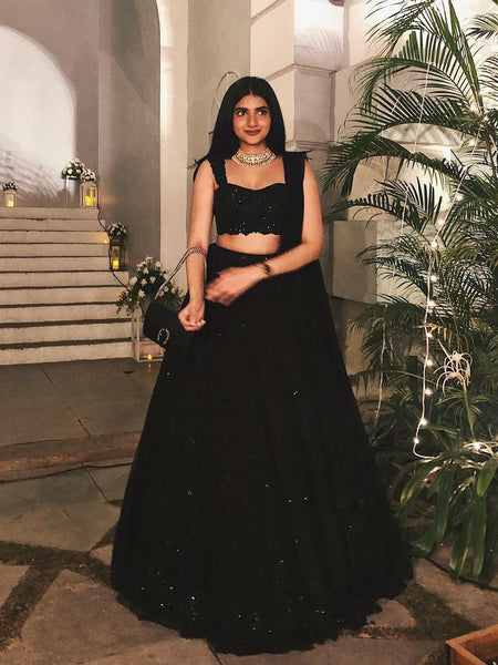 Black Color Heavy Sequence Work  Designer Lehenga Choli