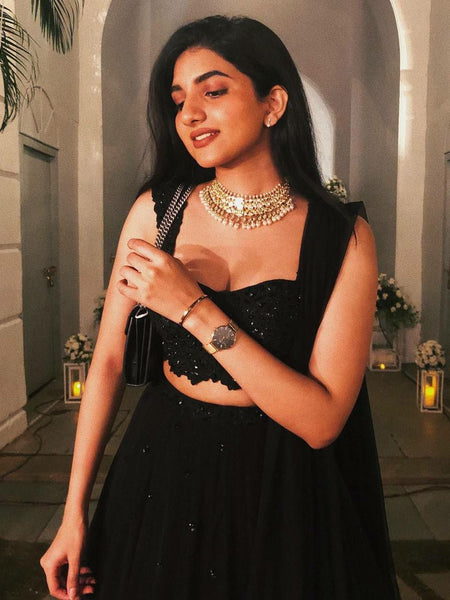 Black Color Heavy Sequence Work  Designer Lehenga Choli