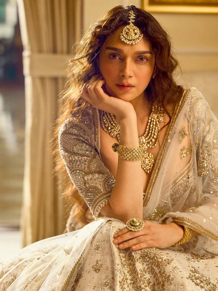 Cream Color Heavy Zari With Sequence Work  Designer Lehenga Choli