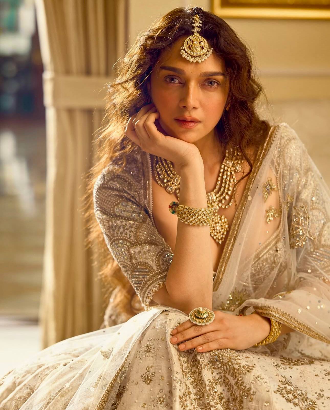 Cream Color Heavy Zari With Sequence Work  Designer Lehenga Choli