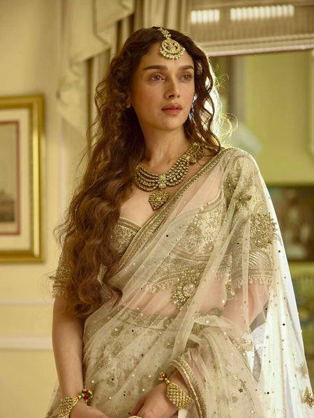 Cream Color Heavy Zari With Sequence Work  Designer Lehenga Choli