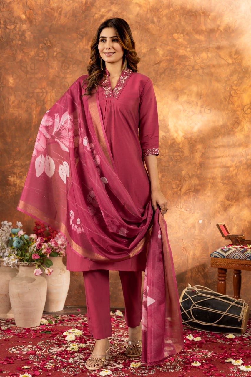 Pink Color Embroidery Thread Work Designer Salwar Suit