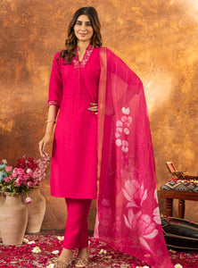 Pink Color Embroidery Thread Work Designer Salwar Suit