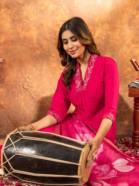 Pink Color Embroidery Thread Work Designer Salwar Suit