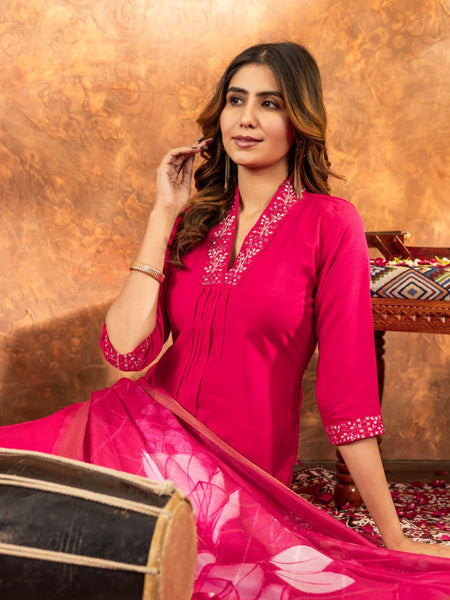 Pink Color Embroidery Thread Work Designer Salwar Suit