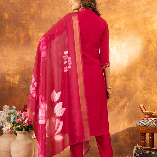 Pink Color Embroidery Thread Work Designer Salwar Suit