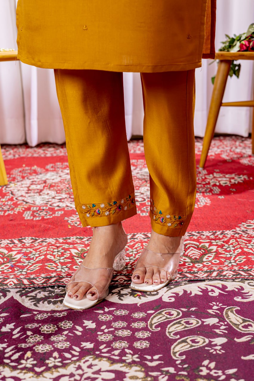 Mustrad Color Embroidery Thread Work Designer Salwar Suit