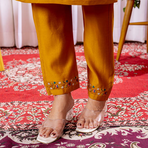 Mustrad Color Embroidery Thread Work Designer Salwar Suit