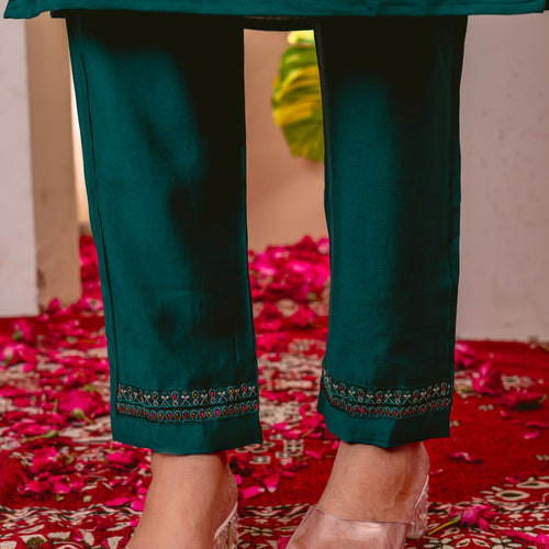 Rama Green Embroidery Thread Work Designer Salwar Suit