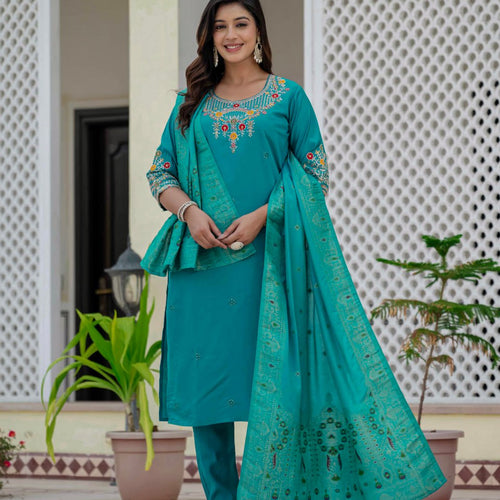 Rama Color Coding Embroidery Work Designer Party Wear Salwar Suit