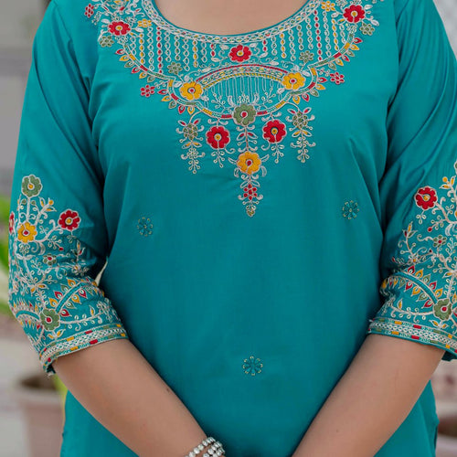 Rama Color Coding Embroidery Work Designer Party Wear Salwar Suit