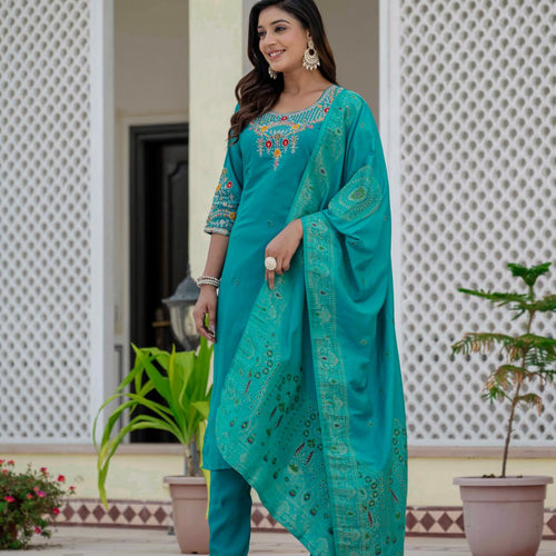 Rama Color Coding Embroidery Work Designer Party Wear Salwar Suit