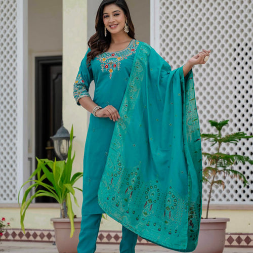 Rama Color Coding Embroidery Work Designer Party Wear Salwar Suit