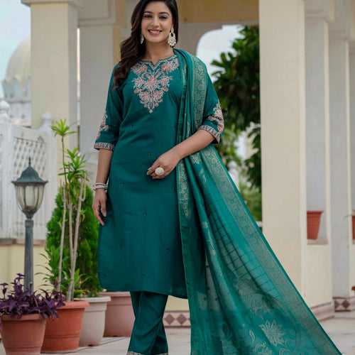 Rama Color Coding Embroidery Work Designer Party Wear Salwar Suit