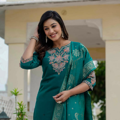 Rama Color Coding Embroidery Work Designer Party Wear Salwar Suit