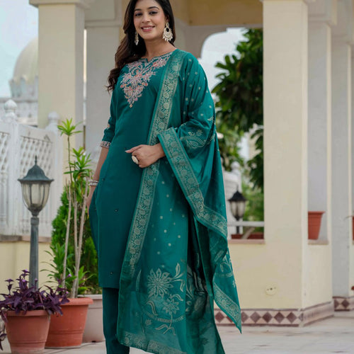 Rama Color Coding Embroidery Work Designer Party Wear Salwar Suit