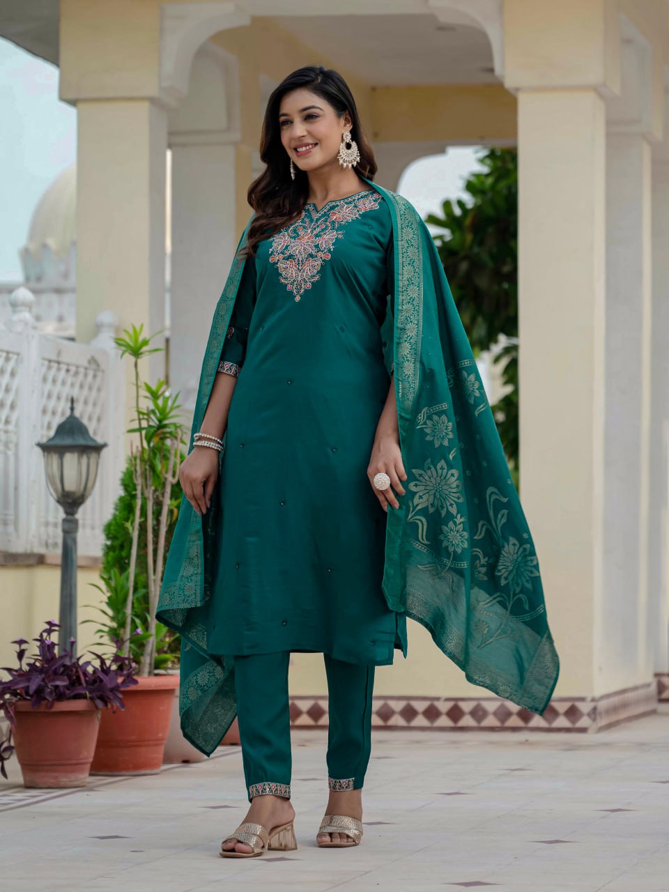 Rama Color Coding Embroidery Work Designer Party Wear Salwar Suit