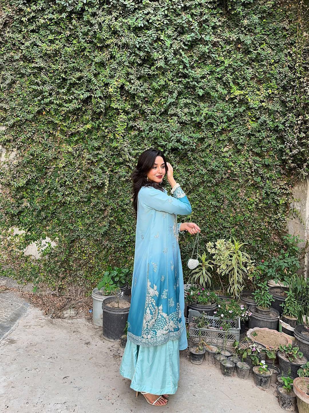 Blue Color Sequence Embroidery Work Designer Party Wear Palazzo Suit