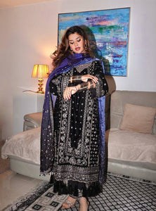 Navy Blue Color Coding Embroidery Work Designer Party Wear Palazzo Suit