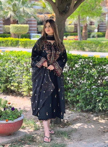 Black Color Sequence Embroidery Work Designer Party Wear Salwar Suit
