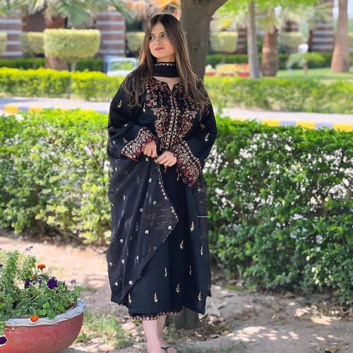 Black Color Sequence Embroidery Work Designer Party Wear Salwar Suit