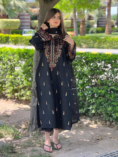 Black Color Sequence Embroidery Work Designer Party Wear Salwar Suit