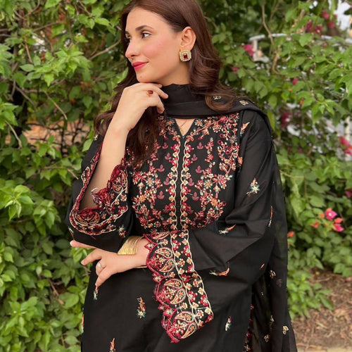 Black Color Sequence Embroidery Work Designer Party Wear Salwar Suit