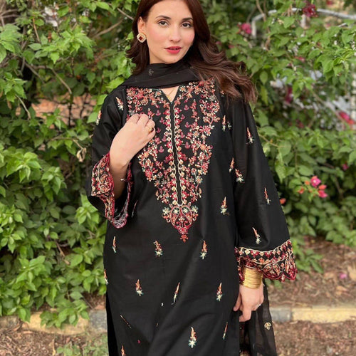 Black Color Sequence Embroidery Work Designer Party Wear Salwar Suit