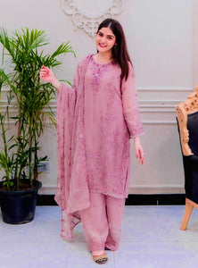 Light Pink Color Sequence Embroidery Work Designer Party Wear Salwar Suit
