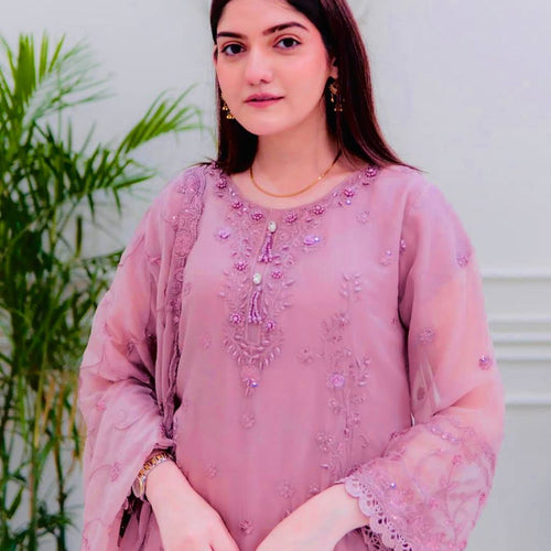 Light Pink Color Sequence Embroidery Work Designer Party Wear Salwar Suit