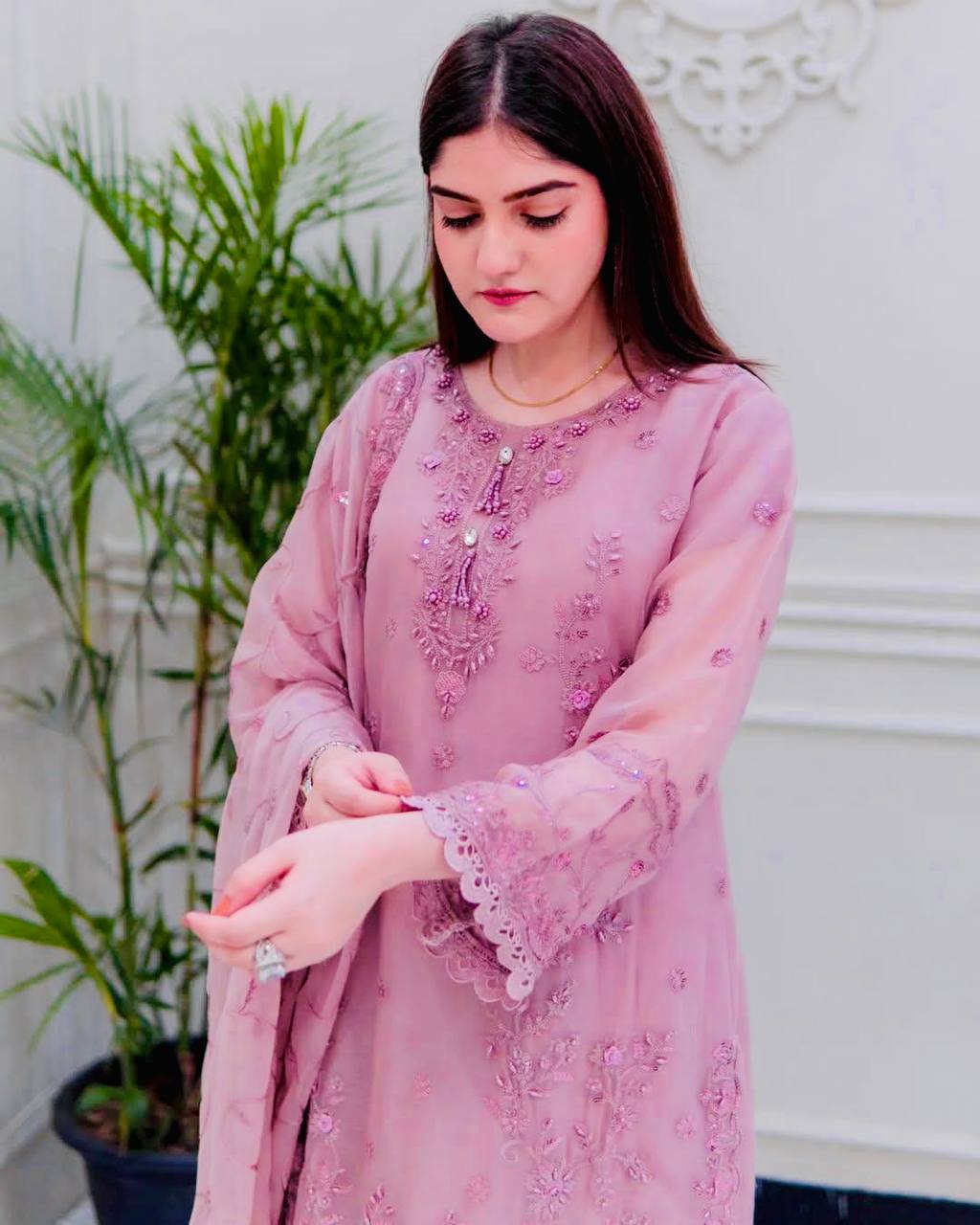 Light Pink Color Sequence Embroidery Work Designer Party Wear Salwar Suit