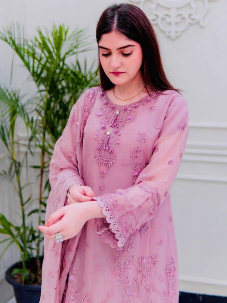 Light Pink Color Sequence Embroidery Work Designer Party Wear Salwar Suit