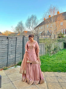 Baby Pink Color Sequence Embroidery Work Designer Party Wear Shrara Suit