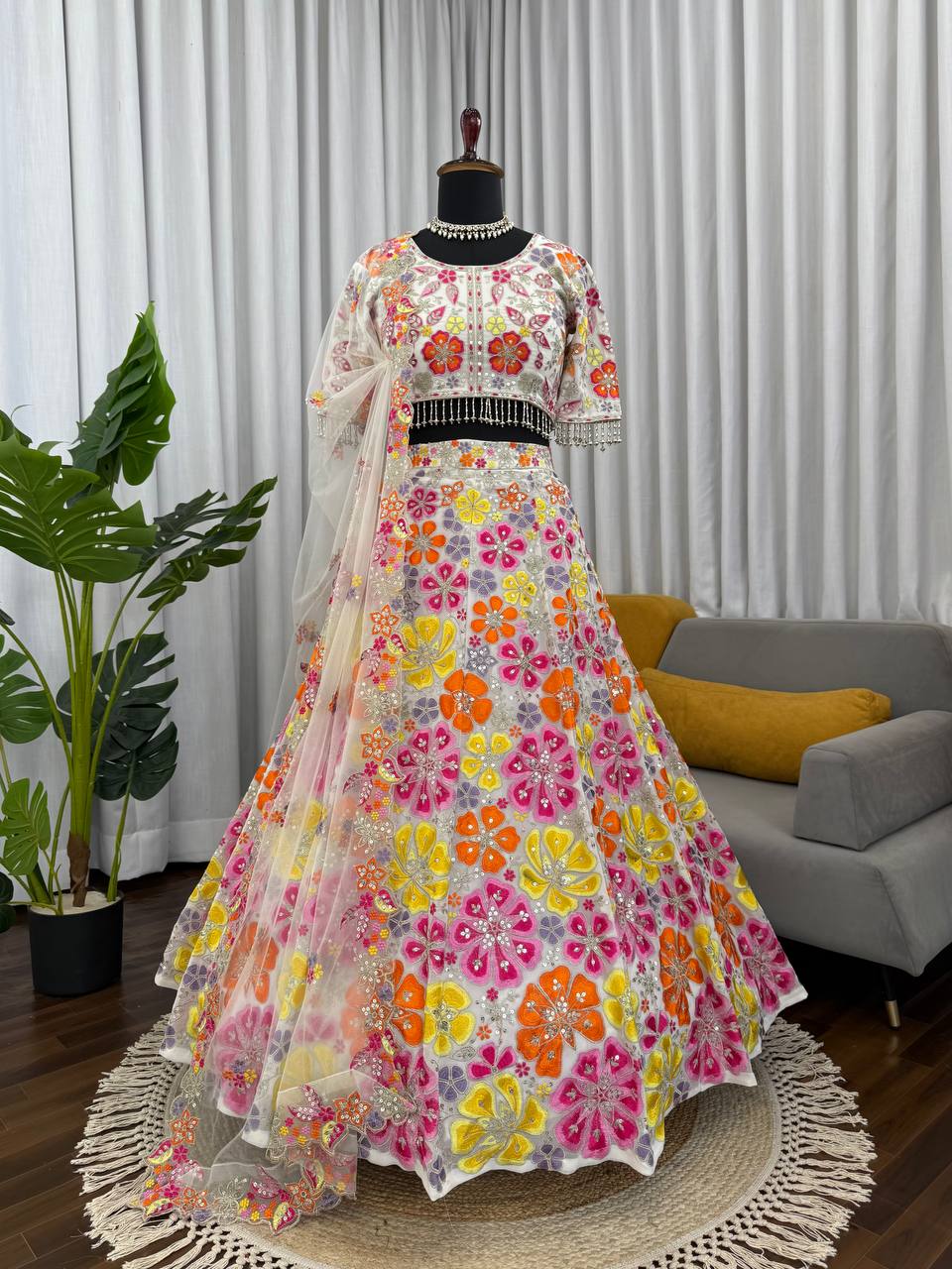 Floral Designer Embroidered Work Party Wear Lehenga Choli