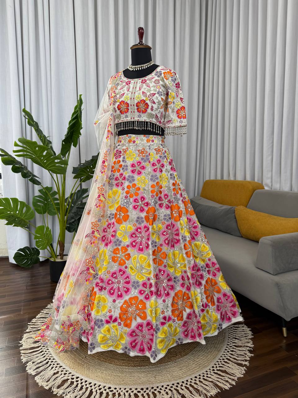 Floral Designer Embroidered Work Party Wear Lehenga Choli