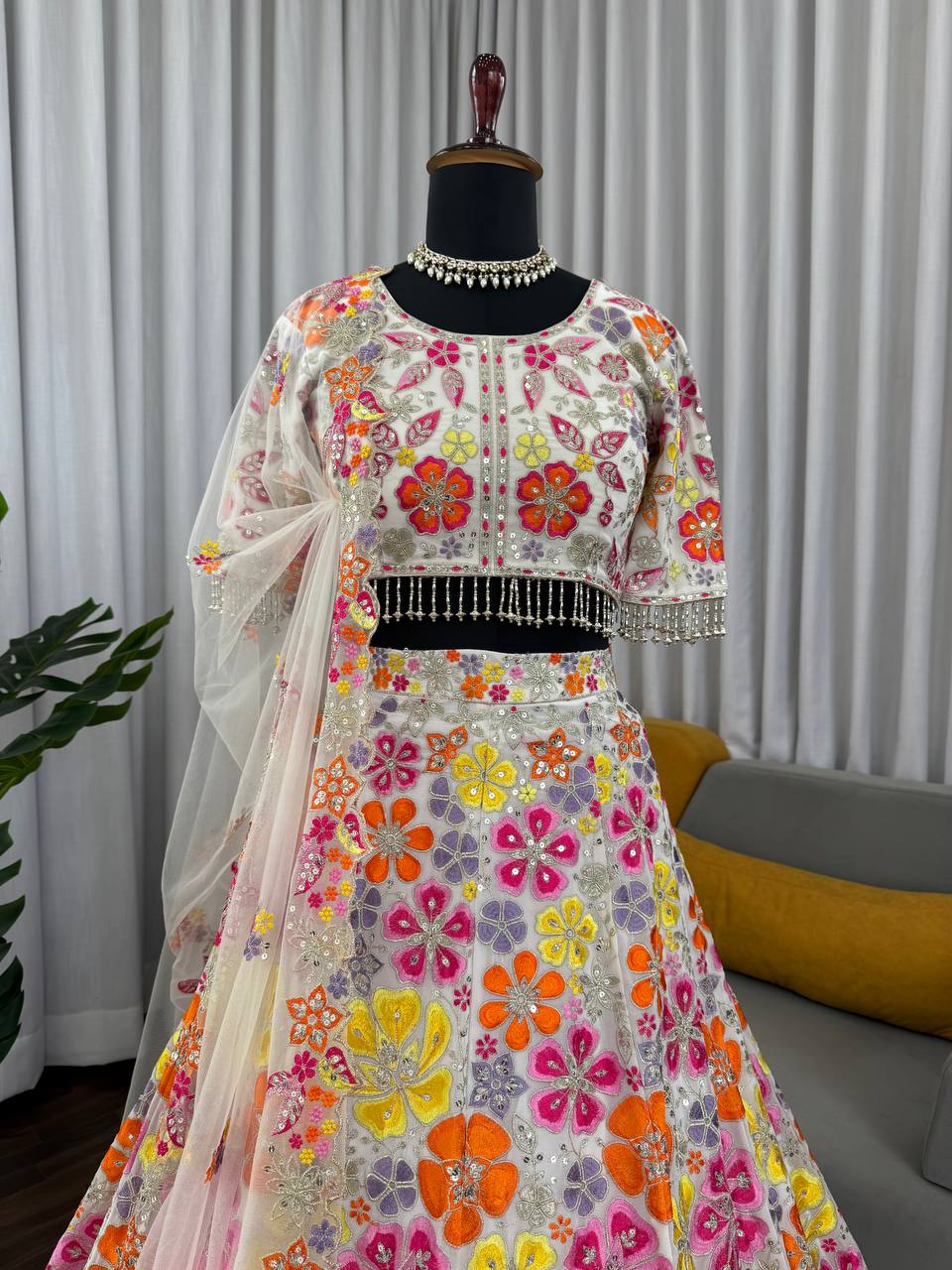 Floral Designer Embroidered Work Party Wear Lehenga Choli