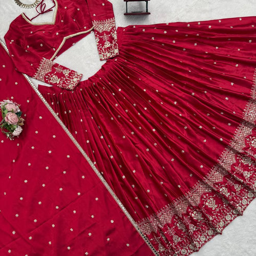 Red Color Sequence Work Designer Wedding Wear Lehenga Choli