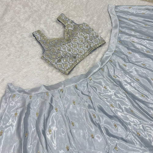 Gray Color Wedding Wear Designer Heavy Silk Lehenga Choli