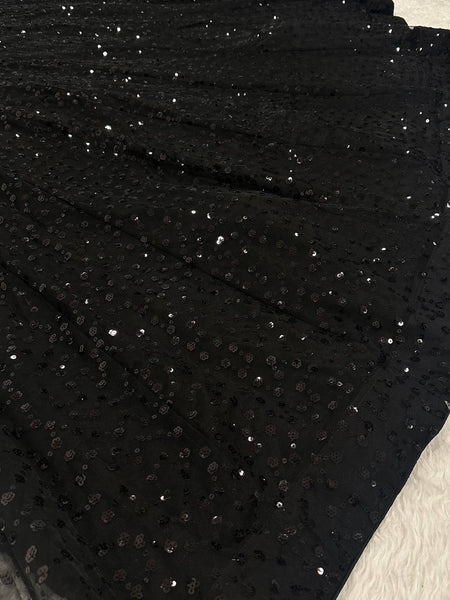 Black Color Designer Sequence Embroidery Work Lehenga Choli