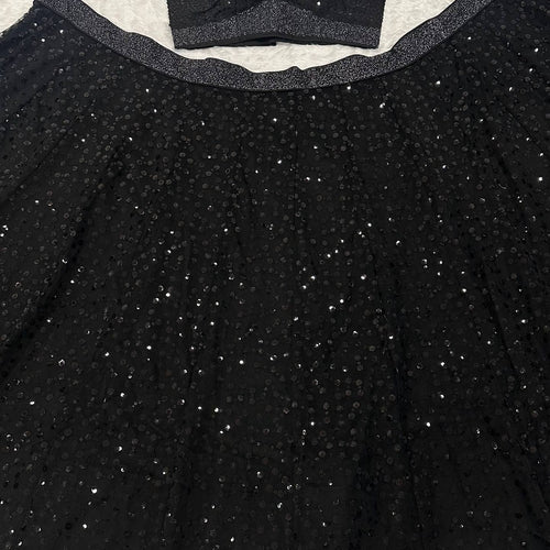 Black Color Designer Sequence Embroidery Work Lehenga Choli