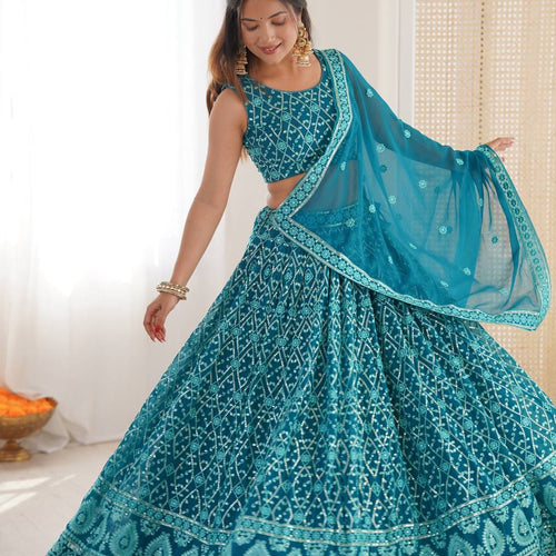 Rama Color Georgette Party Wear Designer Lehenga Choli