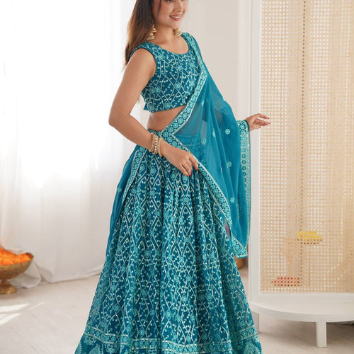 Rama Color Georgette Party Wear Designer Lehenga Choli