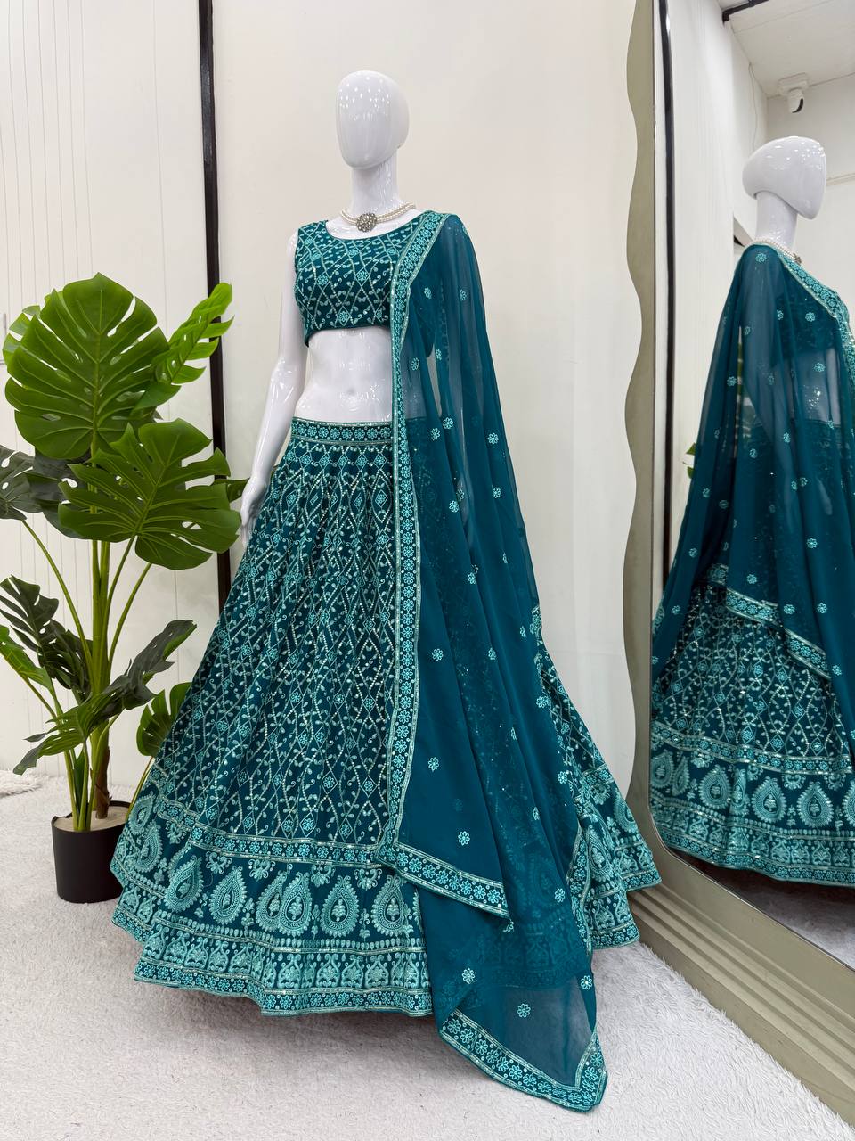Rama Color Georgette Party Wear Designer Lehenga Choli
