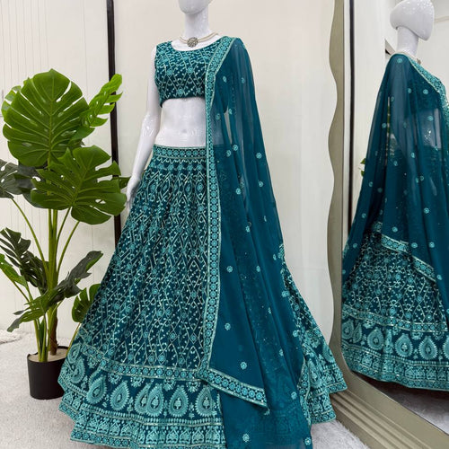 Rama Color Georgette Party Wear Designer Lehenga Choli