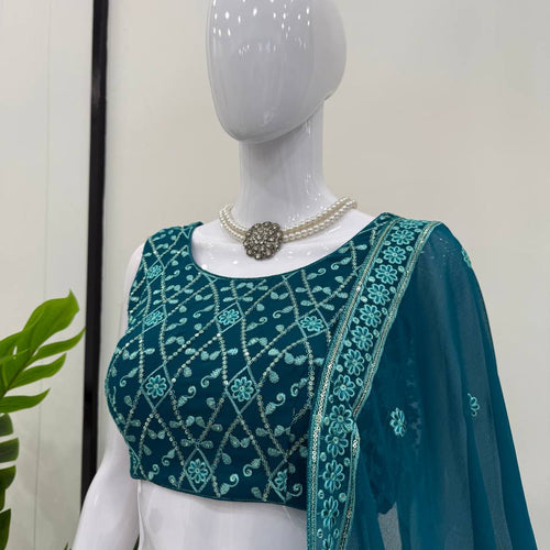 Rama Color Georgette Party Wear Designer Lehenga Choli